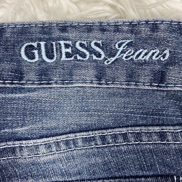 Guess Jeans Short Cut Off Denim Shorts with Embroidered Pockets - Picture 5 of 8